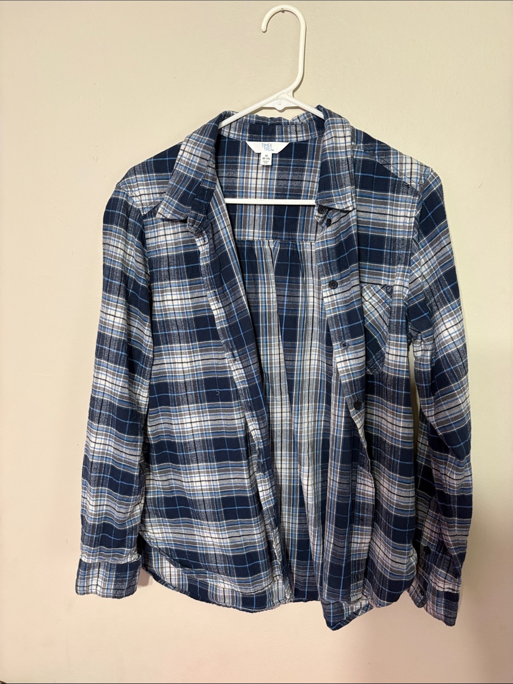 Woman’s Blue Plaid Button-Up Shirt